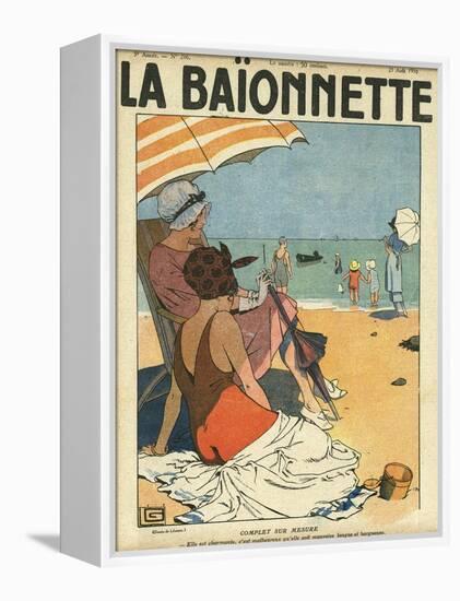 Beach Watchers-Georges Leonnec-Framed Stretched Canvas