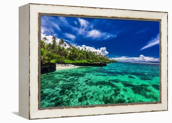 Beach with Coral Reef on South Side of Upolu, Samoa Islands-Martin Valigursky-Framed Premier Image Canvas