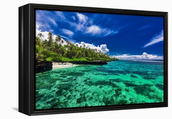 Beach with Coral Reef on South Side of Upolu, Samoa Islands-Martin Valigursky-Framed Premier Image Canvas