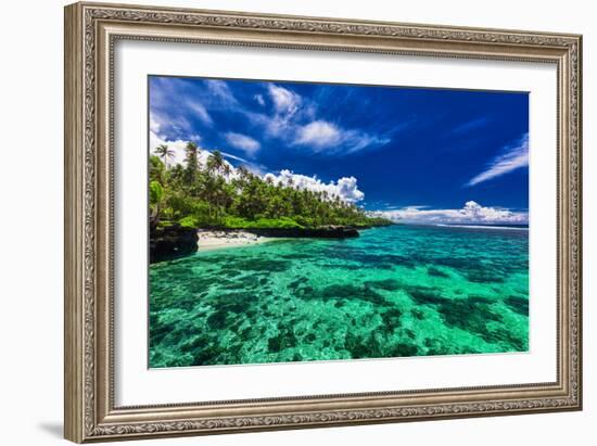 Beach with Coral Reef on South Side of Upolu, Samoa Islands-Martin Valigursky-Framed Photographic Print