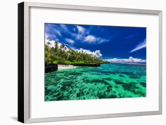 Beach with Coral Reef on South Side of Upolu, Samoa Islands-Martin Valigursky-Framed Photographic Print