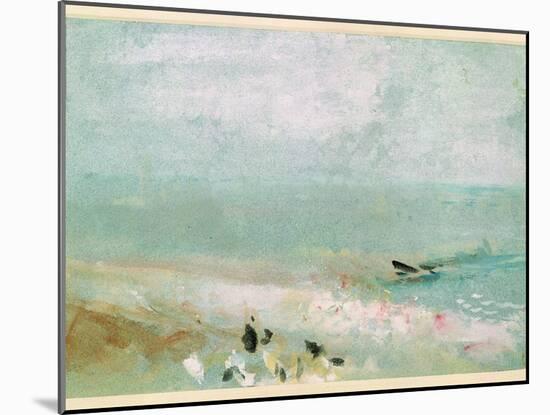 Beach with Figures and a Jetty. C.1830-J. M. W. Turner-Mounted Giclee Print