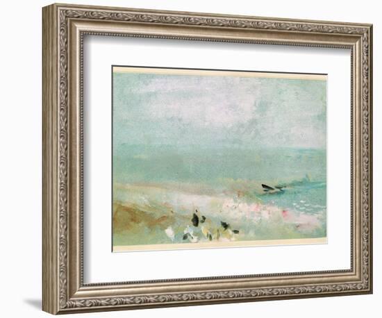 Beach with Figures and a Jetty. C.1830-J. M. W. Turner-Framed Giclee Print