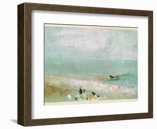 Beach with Figures and a Jetty. C.1830-J. M. W. Turner-Framed Giclee Print