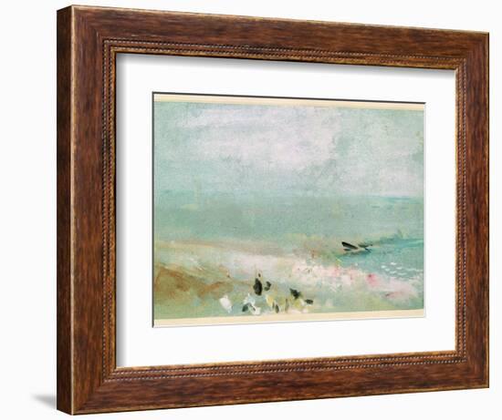 Beach with Figures and a Jetty. C.1830-J. M. W. Turner-Framed Giclee Print