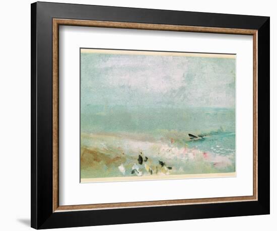 Beach with Figures and a Jetty. C.1830-J. M. W. Turner-Framed Giclee Print