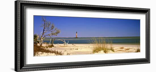 Beach with Lighthouse in the Background, Morris Island Lighthouse, Morris Island, South Carolina-null-Framed Photographic Print