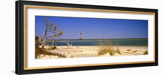 Beach with Lighthouse in the Background, Morris Island Lighthouse, Morris Island, South Carolina-null-Framed Photographic Print