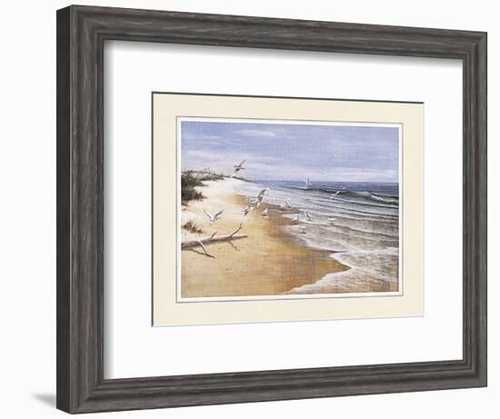 Beach with Seagulla-unknown Chiu-Framed Art Print