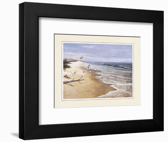 Beach with Seagulla-unknown Chiu-Framed Art Print