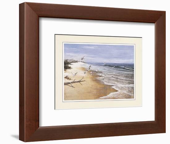 Beach with Seagulla-unknown Chiu-Framed Art Print