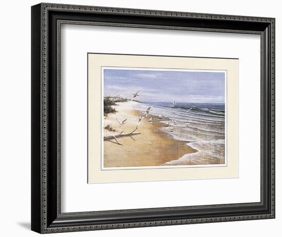 Beach with Seagulla-unknown Chiu-Framed Art Print