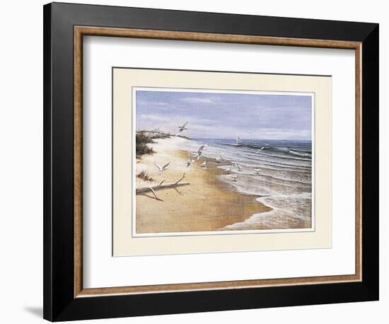 Beach with Seagulla-unknown Chiu-Framed Art Print