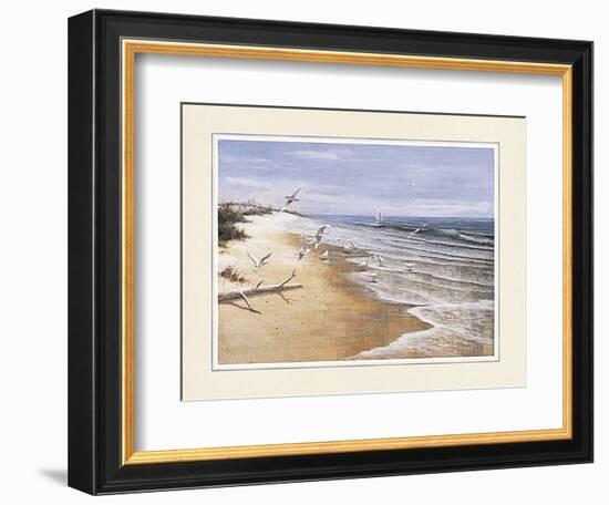 Beach with Seagulla-unknown Chiu-Framed Art Print