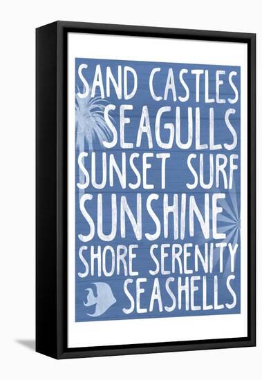 Beach Writing-Lauren Gibbons-Framed Stretched Canvas