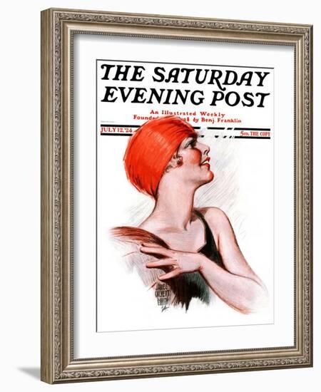 "Beachball," Saturday Evening Post Cover, July 12, 1924-James Calvert Smith-Framed Giclee Print