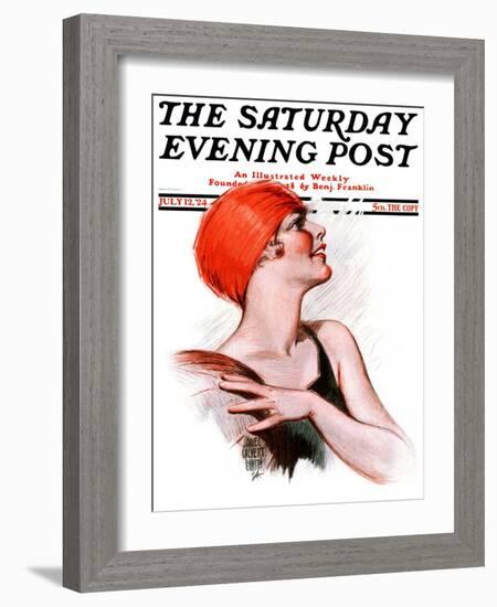 "Beachball," Saturday Evening Post Cover, July 12, 1924-James Calvert Smith-Framed Giclee Print