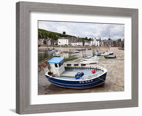 Beached Fishing Boat in the Harbour at Stonehaven, Aberdeenshire, Scotland, United Kingdom, Europe-Mark Sunderland-Framed Photographic Print