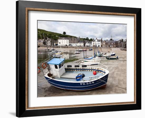 Beached Fishing Boat in the Harbour at Stonehaven, Aberdeenshire, Scotland, United Kingdom, Europe-Mark Sunderland-Framed Photographic Print