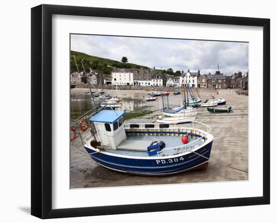 Beached Fishing Boat in the Harbour at Stonehaven, Aberdeenshire, Scotland, United Kingdom, Europe-Mark Sunderland-Framed Photographic Print