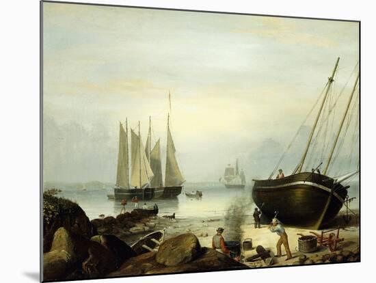 Beached for Repairs, Duncan's Point, Gloucester, 1848-Fitz Henry Lane-Mounted Giclee Print