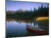 Beached Red Canoe, Sparks Lake, Central Oregon Cascades-Janis Miglavs-Mounted Photographic Print