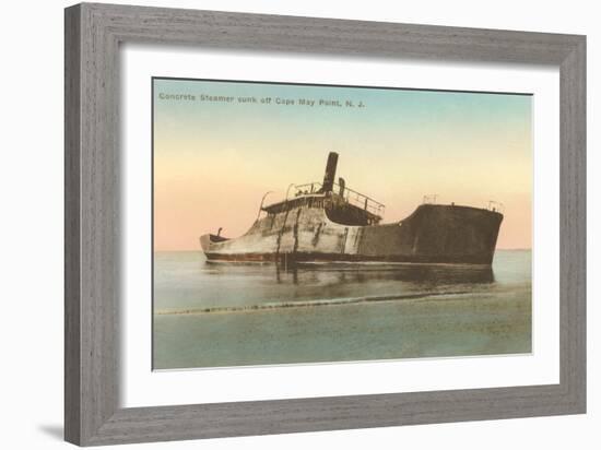 Beached Steamer, Cape May, New Jersey-null-Framed Art Print