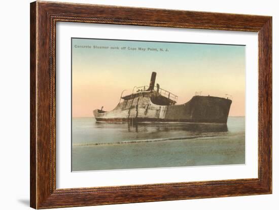 Beached Steamer, Cape May, New Jersey-null-Framed Art Print