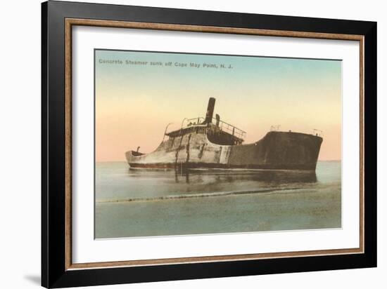 Beached Steamer, Cape May, New Jersey-null-Framed Art Print