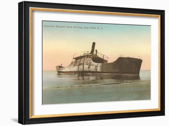 Beached Steamer, Cape May, New Jersey-null-Framed Art Print