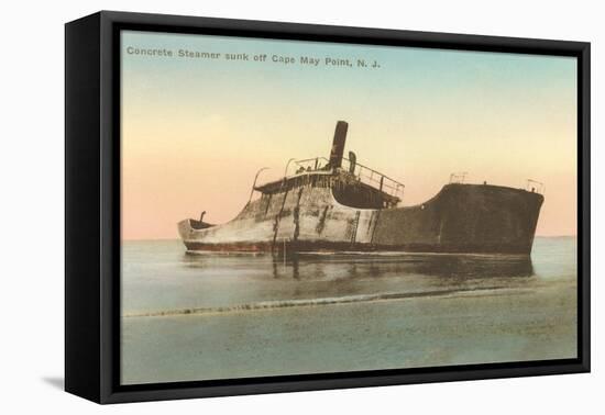 Beached Steamer, Cape May, New Jersey-null-Framed Stretched Canvas