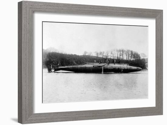 Beached Submarine-null-Framed Art Print