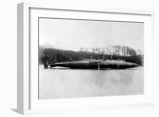 Beached Submarine-null-Framed Art Print