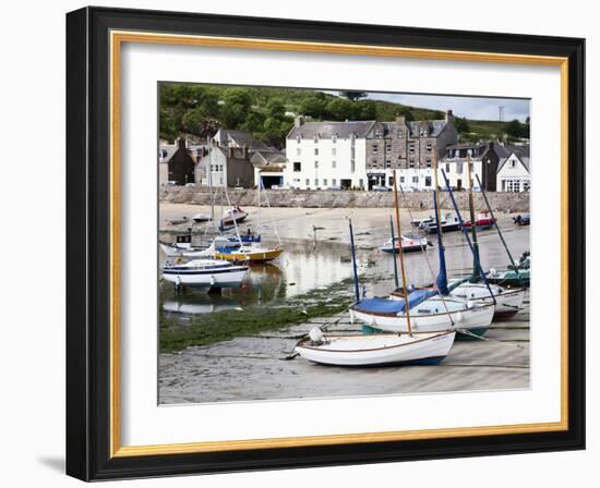 Beached Yachts the Harbour at Stonehaven, Aberdeenshire, Scotland, United Kingdom, Europe-Mark Sunderland-Framed Photographic Print