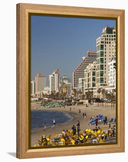 Beachfront Hotels in Late Afternoon, Tel Aviv, Israel-Walter Bibikow-Framed Premier Image Canvas