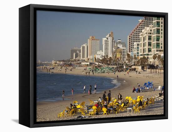 Beachfront Hotels in Late Afternoon, Tel Aviv, Israel-Walter Bibikow-Framed Premier Image Canvas