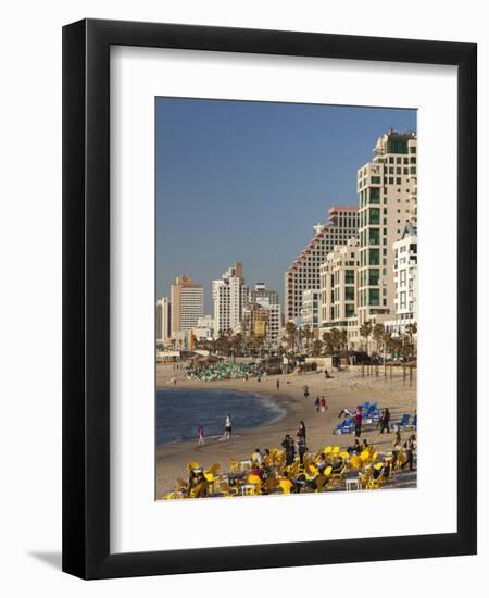 Beachfront Hotels in Late Afternoon, Tel Aviv, Israel-Walter Bibikow-Framed Photographic Print