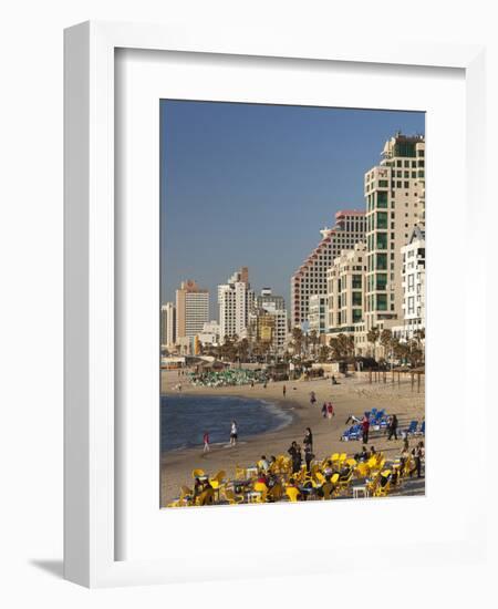 Beachfront Hotels in Late Afternoon, Tel Aviv, Israel-Walter Bibikow-Framed Photographic Print