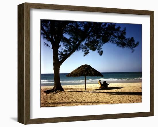 Beachgoers Relaxing at Veradero Beach in Cuba-Eliot Elisofon-Framed Photographic Print