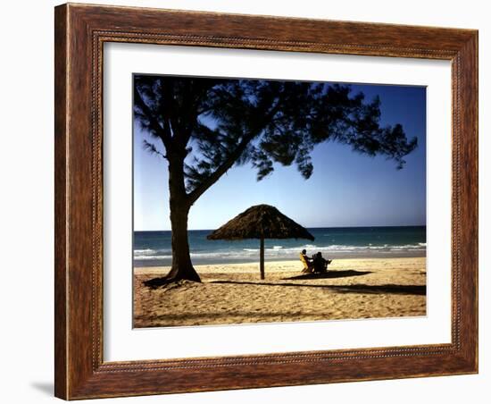 Beachgoers Relaxing at Veradero Beach in Cuba-Eliot Elisofon-Framed Photographic Print