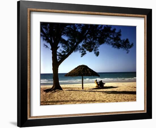 Beachgoers Relaxing at Veradero Beach in Cuba-Eliot Elisofon-Framed Photographic Print