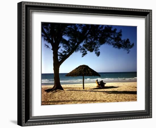 Beachgoers Relaxing at Veradero Beach in Cuba-Eliot Elisofon-Framed Photographic Print