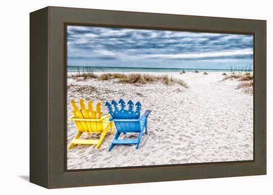 Beaching It-Mary Lou Johnson-Framed Stretched Canvas