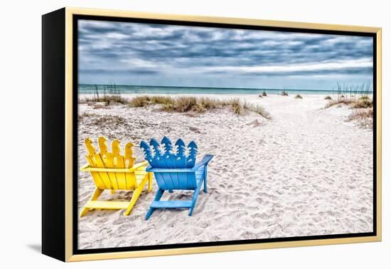 Beaching It-Mary Lou Johnson-Framed Stretched Canvas