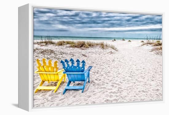 Beaching It-Mary Lou Johnson-Framed Stretched Canvas