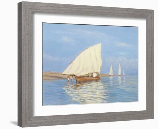 Beaching the Dhow-Edward Dawson-Framed Giclee Print