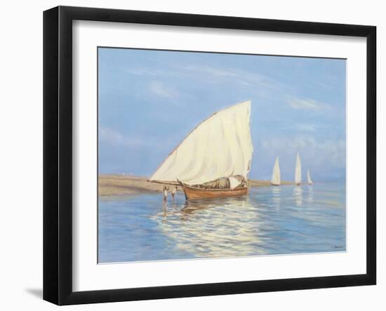 Beaching the Dhow-Edward Dawson-Framed Giclee Print