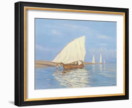 Beaching the Dhow-Edward Dawson-Framed Giclee Print