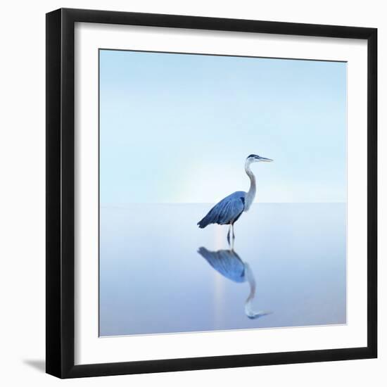 Beachscape Heron II-James McLoughlin-Framed Photographic Print