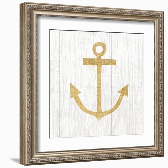 Beachscape III Anchor Gold Neutral-Michael Mullan-Framed Art Print